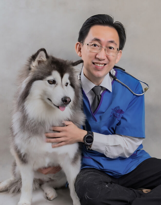 Dr Ooi Huugging Dog